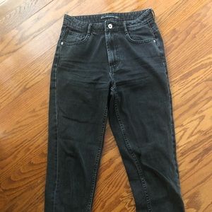 Black denim mom jeans from Zara.